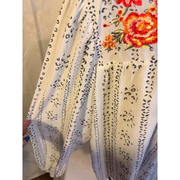 Sweet Boho Hippie Top Dreamy Women's Large L Fairy Dollcore Floral Romantic - Picture 4 of 4